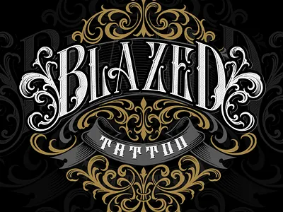 blazed tattoo graphic design logo vintage logo