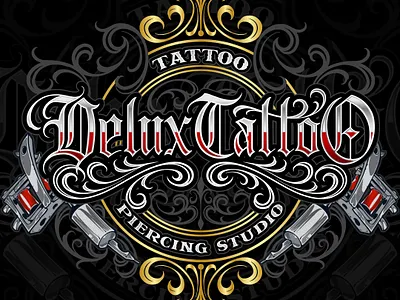 delux tattoo graphic design logo