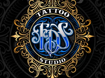 fds monogram tattoo graphic design logo vintage logo