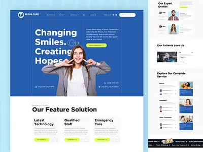 Eleva Care - Dental Clinic Website Design clean dental dental care dental clinic dental landing page dental website health care hospital landing page medical medical care minimal orthodontics tooth ui ux