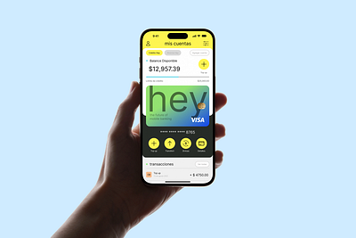 Hey Banking Concept app app design apps bank banking branding card graphic design ios iphone money ui user experience user interface ux visual visual desig web