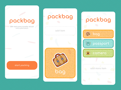 Packbag 🌴 | Organize Your Bag before Travel adventure agency app attractions bag bagpack gamification guide pack planner suggestion todo tour tourist travel vacation