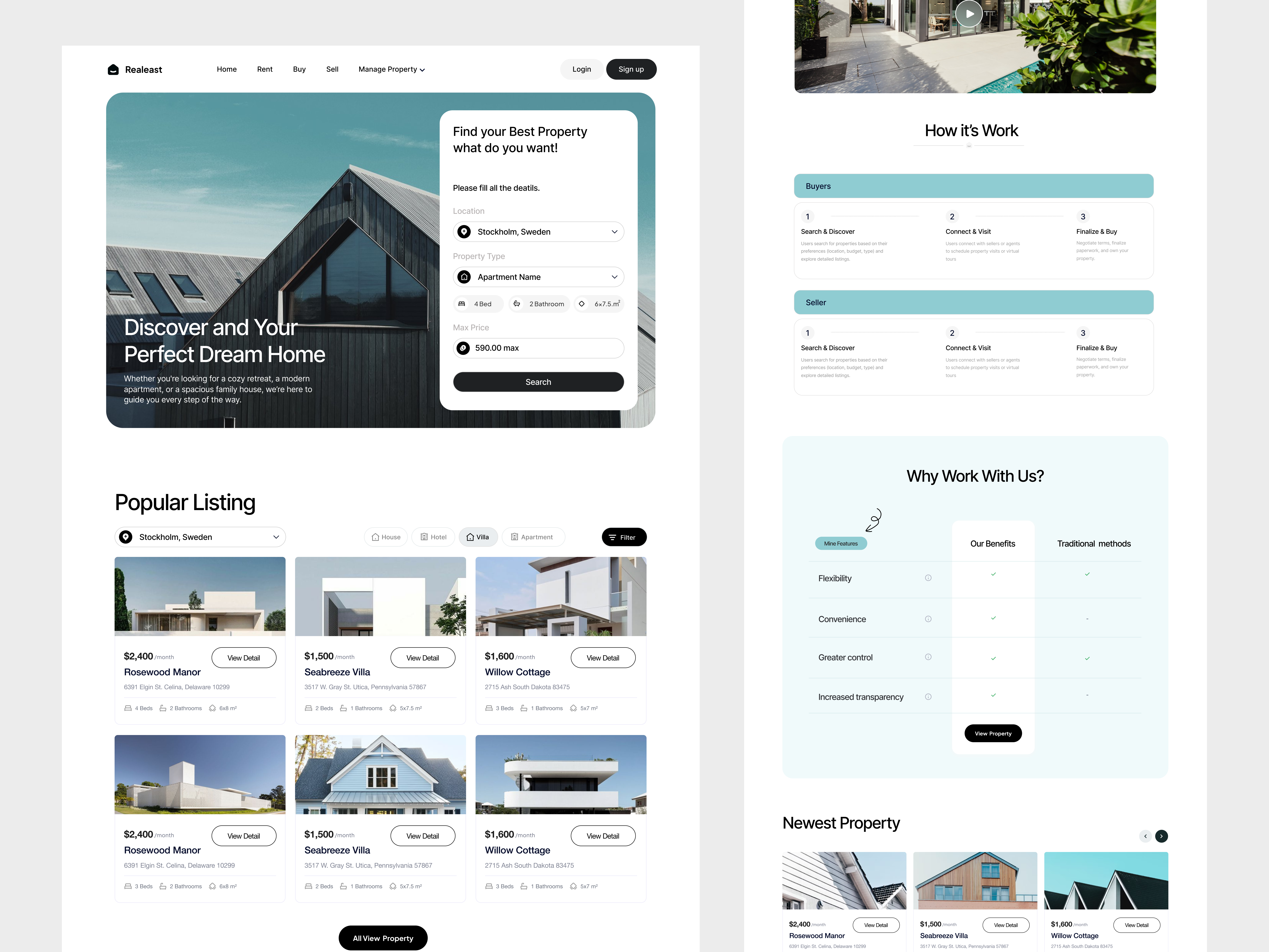 Example of Real Estate Landing Page