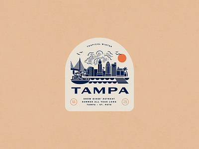 Snow Bird's Retreat ☀️ badge badge design flat design florida illustration summer sun tampa tropical vintage winter