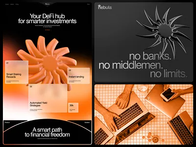 Nebula - Visual brand identity for the DeFi company blockchain brand book brand identity branding defi fintech graphic design logo marketing assets ui visual identity web design web3