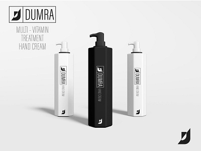 Dumra logo + packaging adobe beauty black bottle branding design hand cream illustrator letter d logo logo design minimal modern packaging simple vector white