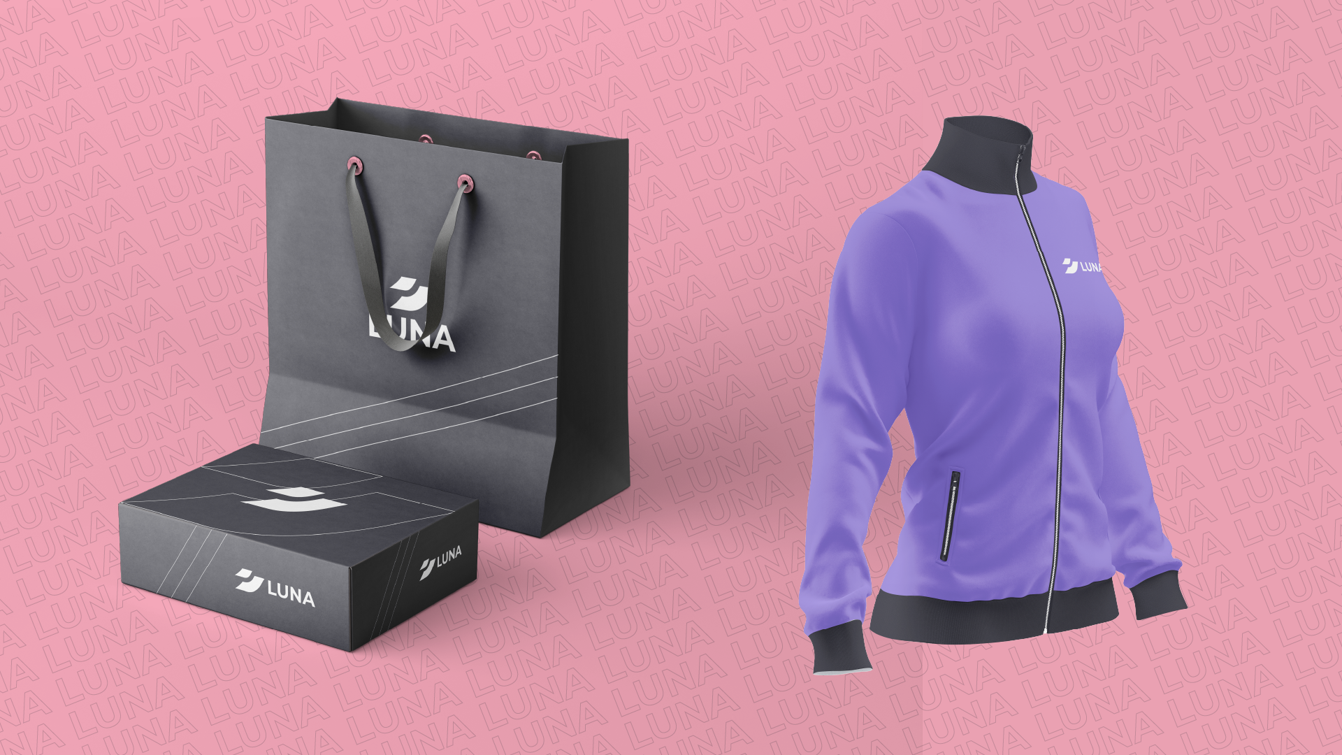 LUNA gymwear | Brand Identity design 3d abstractlogo bold identity brandidentity branding business logo businesslogo company logo feminine logo graphic design gymwear gymwear mockup logo logodesign minimal minimallogo sportswear visualidentity