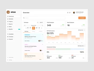 Speak Dashboard clean dashboard experience design flat graphs marketing recruit tools ui user experience user interface ux visual visual design web design