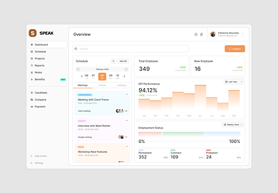 Speak Dashboard clean dashboard experience design flat graphs marketing recruit tools ui user experience user interface ux visual visual design web design