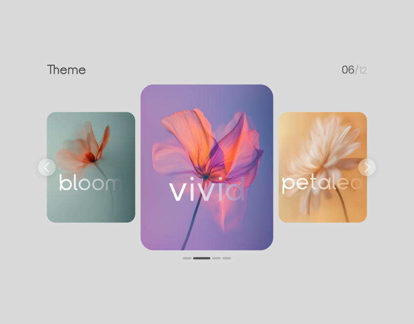 Ethereal UI – Theme Carousel carousel designinspo figma floral minimaldesign softui ui uidesign web