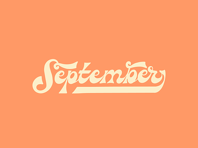 Funky September 🪩 custom lettering disco flourish funk funky lettering retro reverse contrast script september vintage