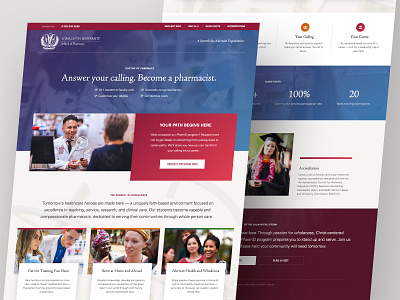 LLU Landing Pages layout loma linda university ui ux web web design