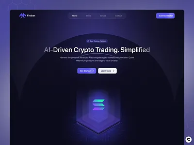 Finiber – The Future of Stock Market Analytics ai ai powered buy coin crypto crypto currency crypto exchange crypto trading dark website invest investment landing page minimal sell solana stocks token trading ui ux