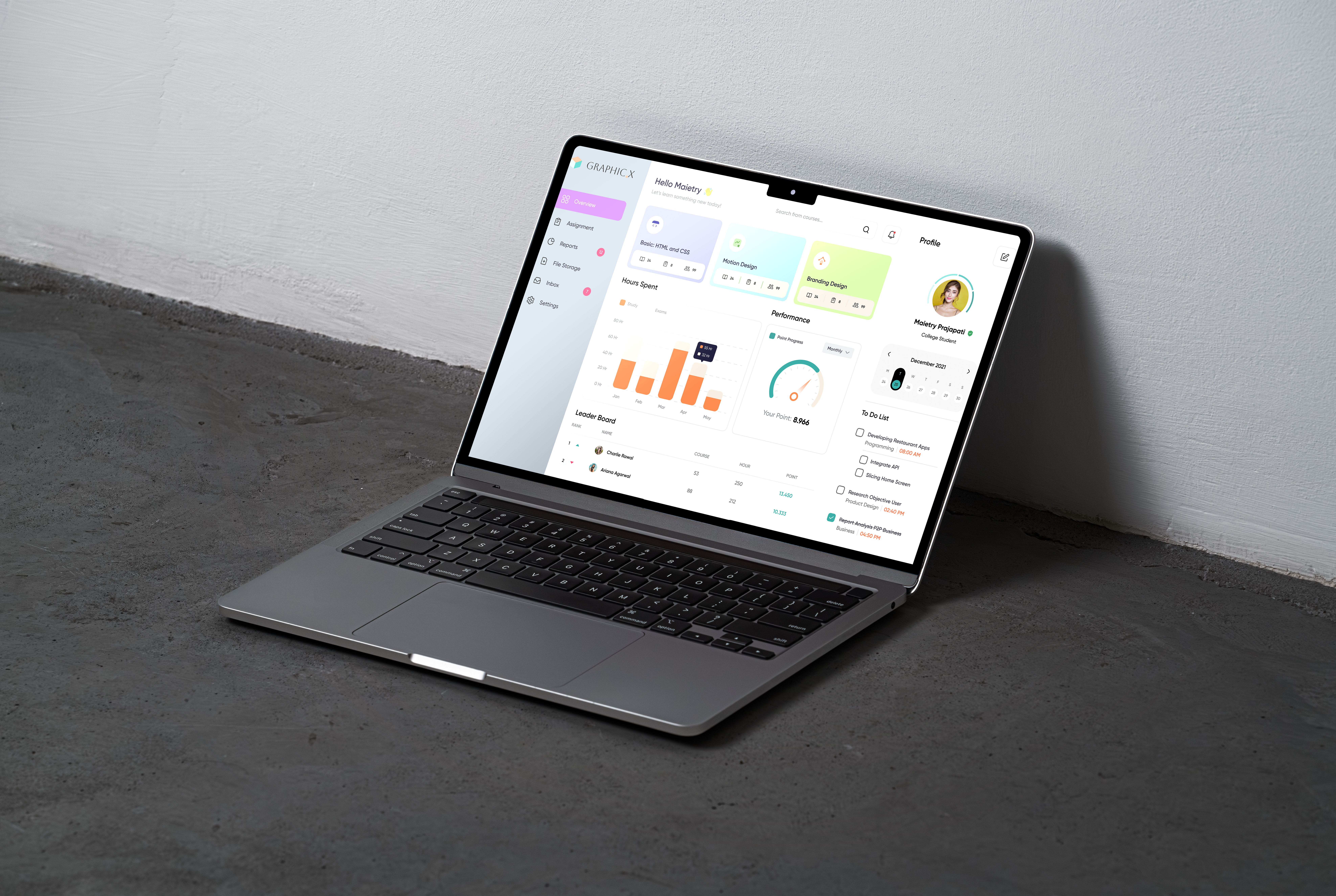 Example of Professional Clean Dashboard For Web&App