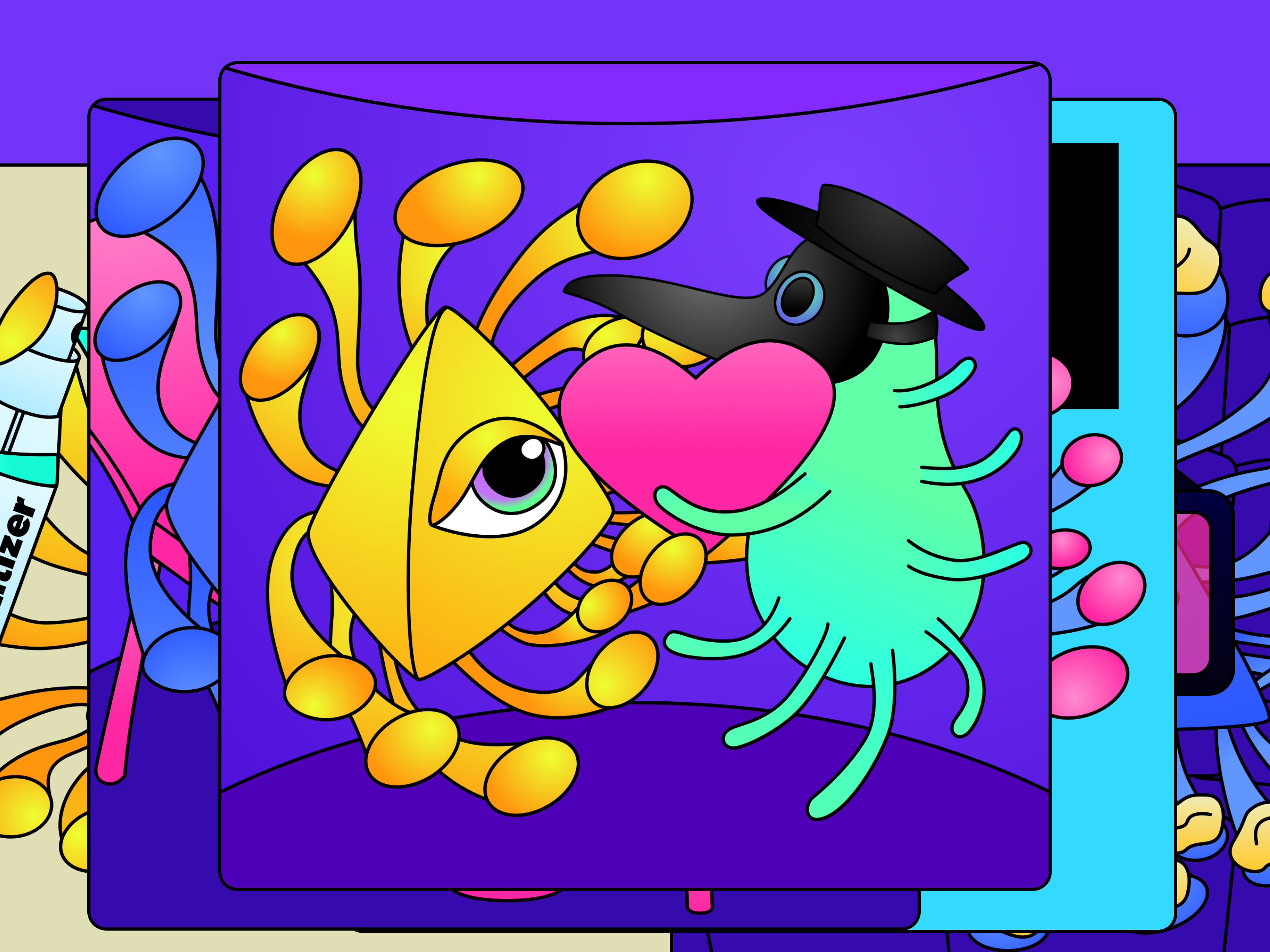 Coveye NFT collection 2d covid illustration nft virus