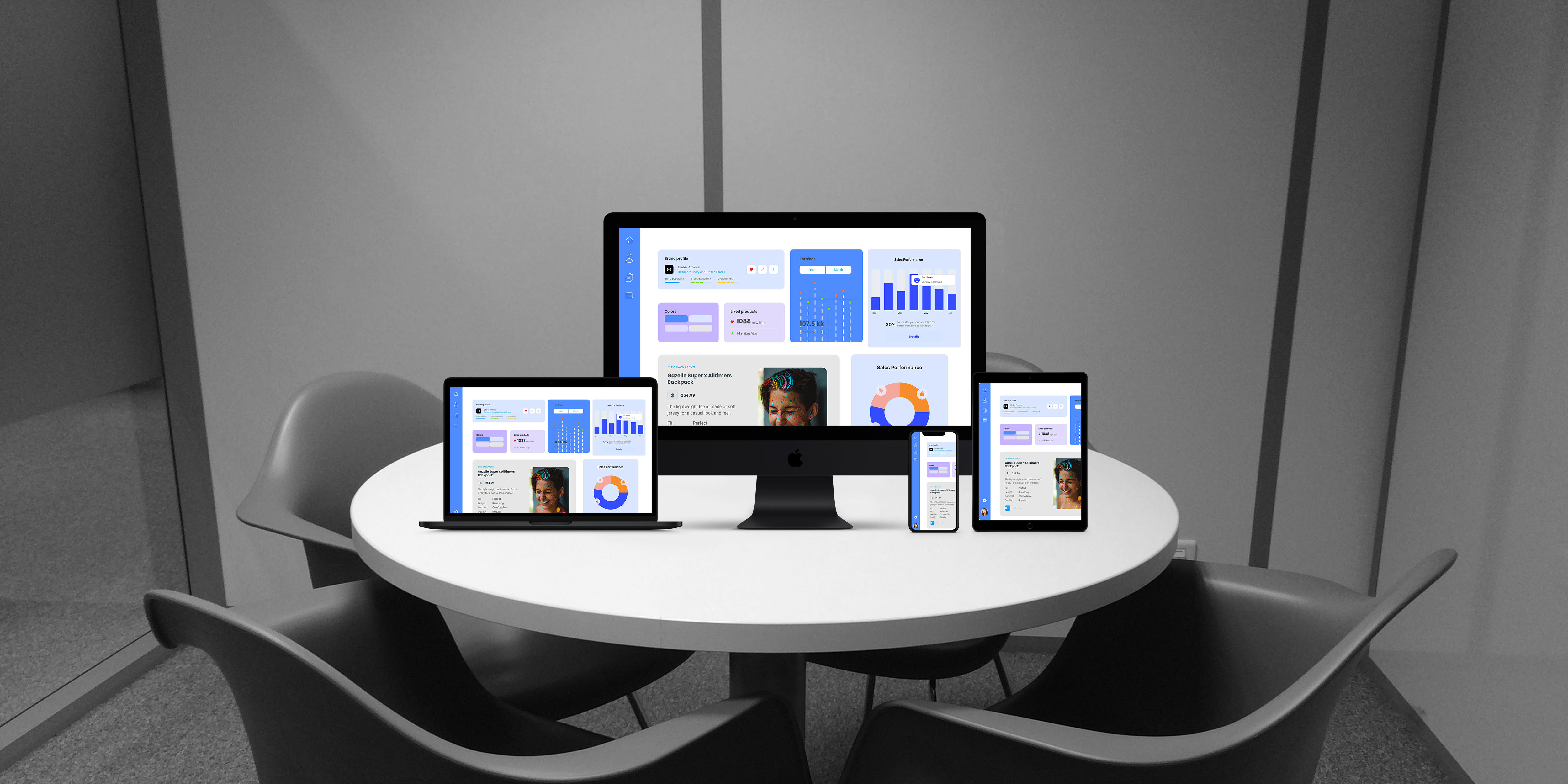 Example of Professional Clean Dashboard For Web&App