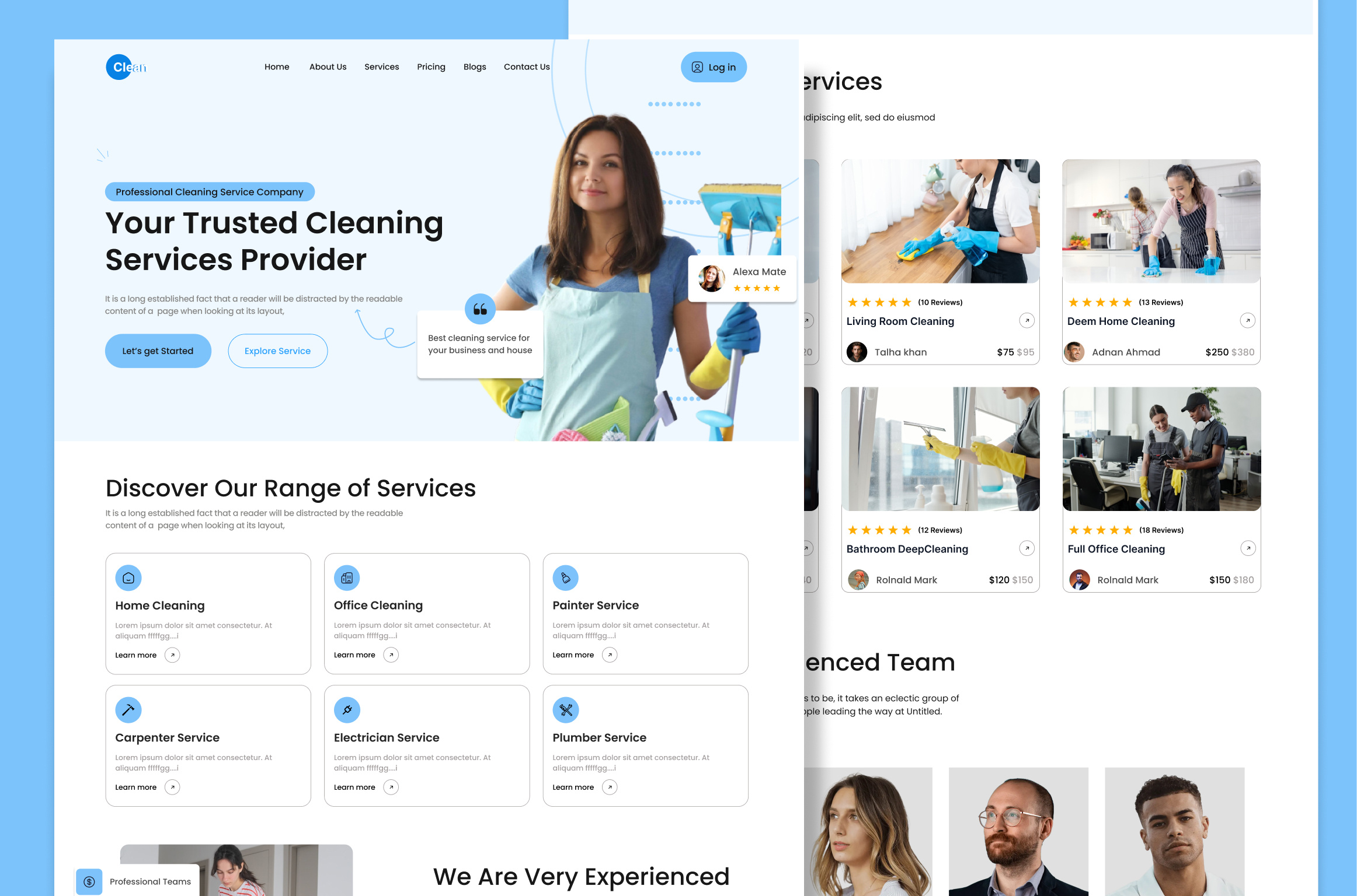 Cleaning Service Website cleaning cleaning online service cleaning service cleaning service website cleaning ui design cleaning website figma website graphic design mobile ui design services website ui ui design uiux web design website design