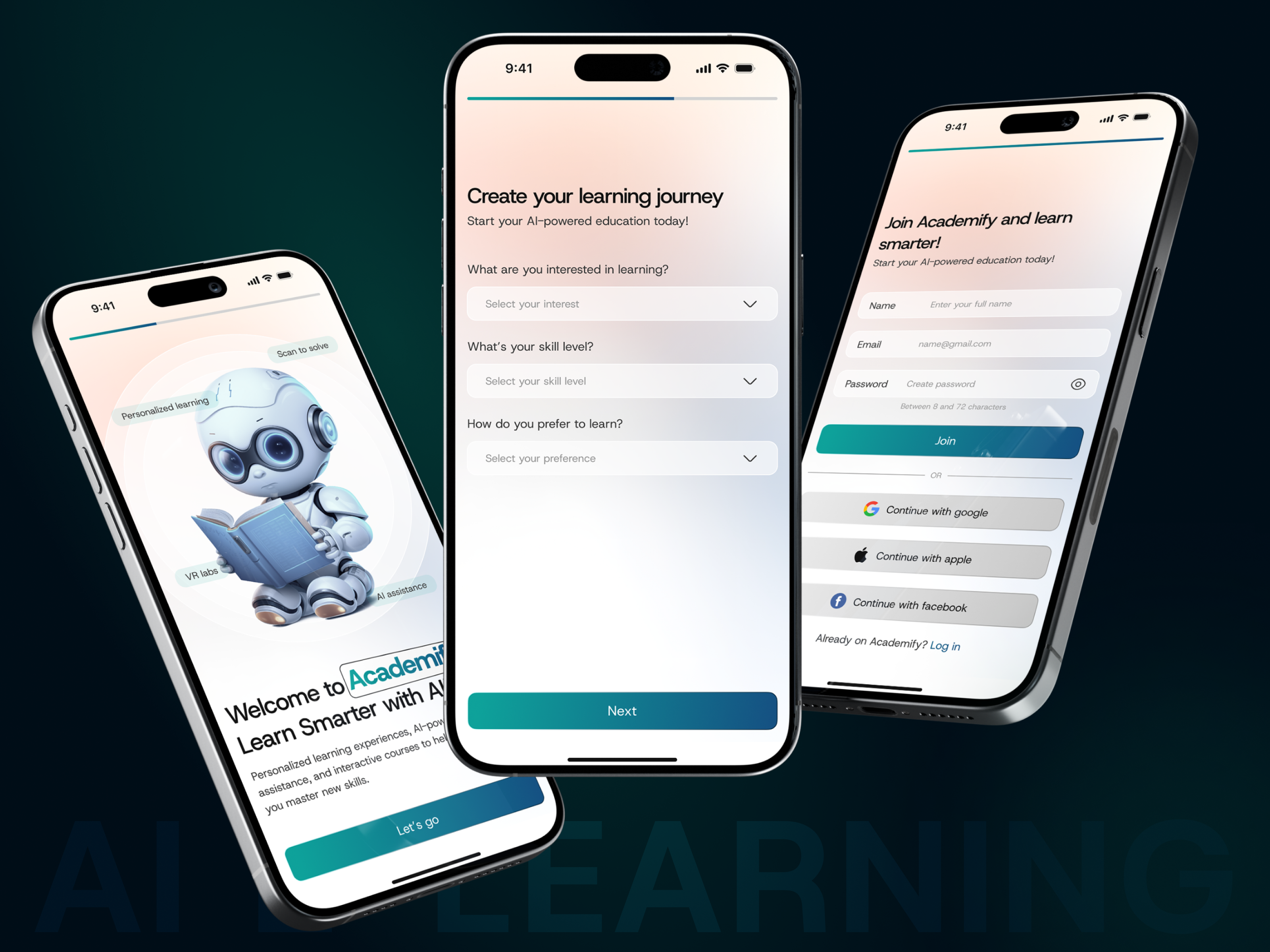 AI Powered E-Learning App ai animation app app design cources design e learning mobile app design mobile ui ui ui ux design uidesign uiux ux