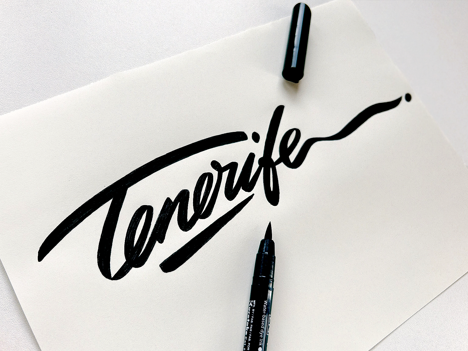 Tenerife _ signature logotype authentic branding calligraphy custom flow handwritten identity lettering logo natural organic process signature sketching smooth surfing tenerife travel type unique