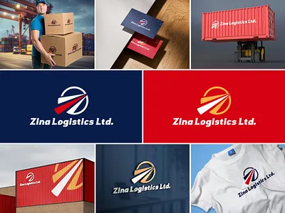 Zina Logostics Ltd. brand branding client design designer graphic graphic design graphixrohit illustration logo logosticslogo ui