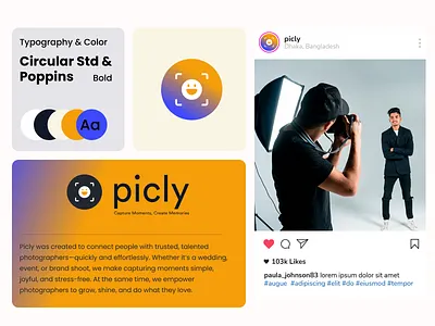 Picly Branding Project astatic design branding design graphic design logo minimal design modern design photographer photography