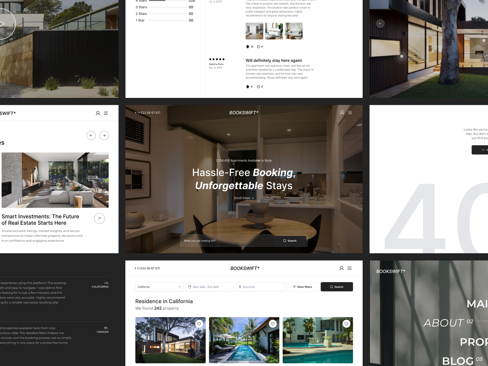 Bookswift: A Booking Platform Design Concept - Case Study apartment apartment booking booking ecommerce house rental property property booking real estate realestate rent virtualtour website