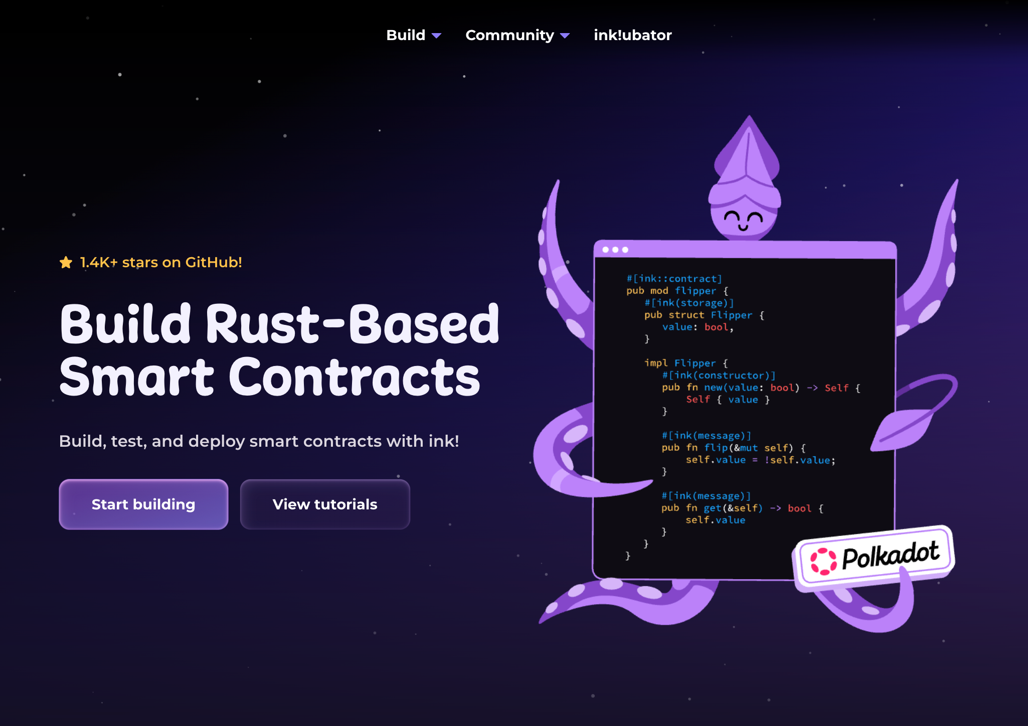 ink! Website - Hero Section character design hero illustration ui vector website