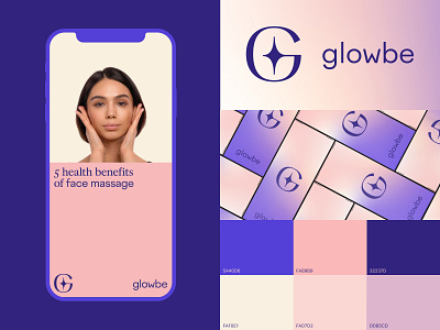 Glowbe brand identity branding colour palette identity logo wellness