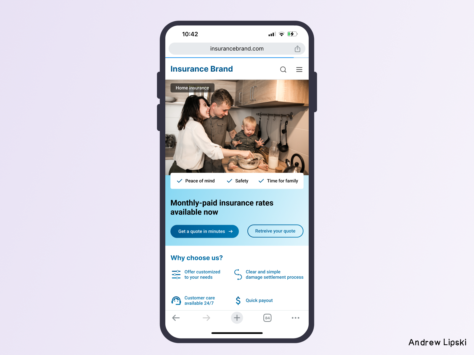 Example of One Page Website Design In Figma