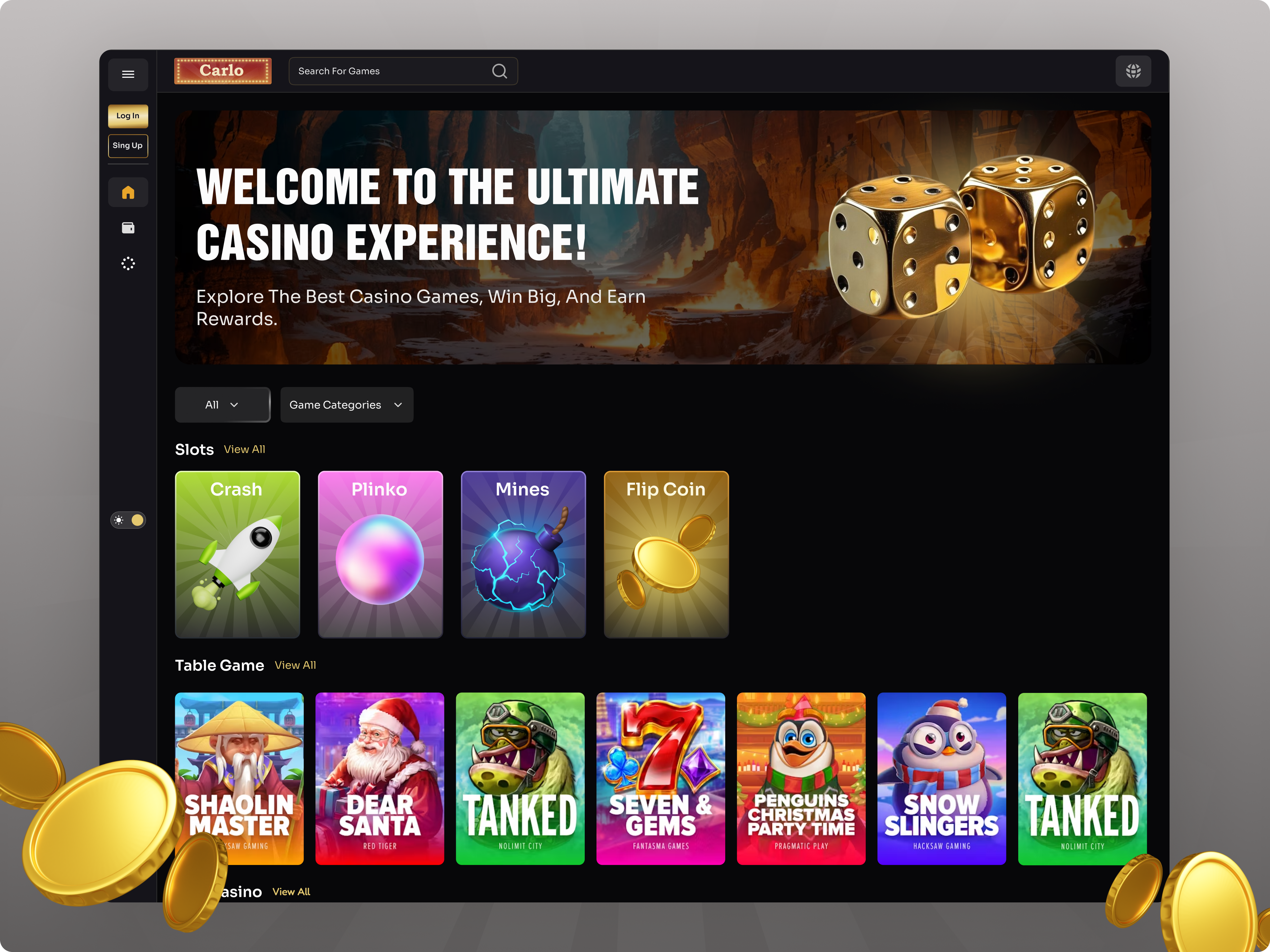 Example of Seamless Casino UI/UX Design Service