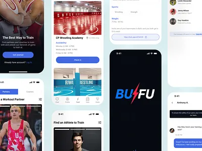 BUFU - Athlete App Design branding dashboard design design illustration landing page landing page design new design ui ui design ux design