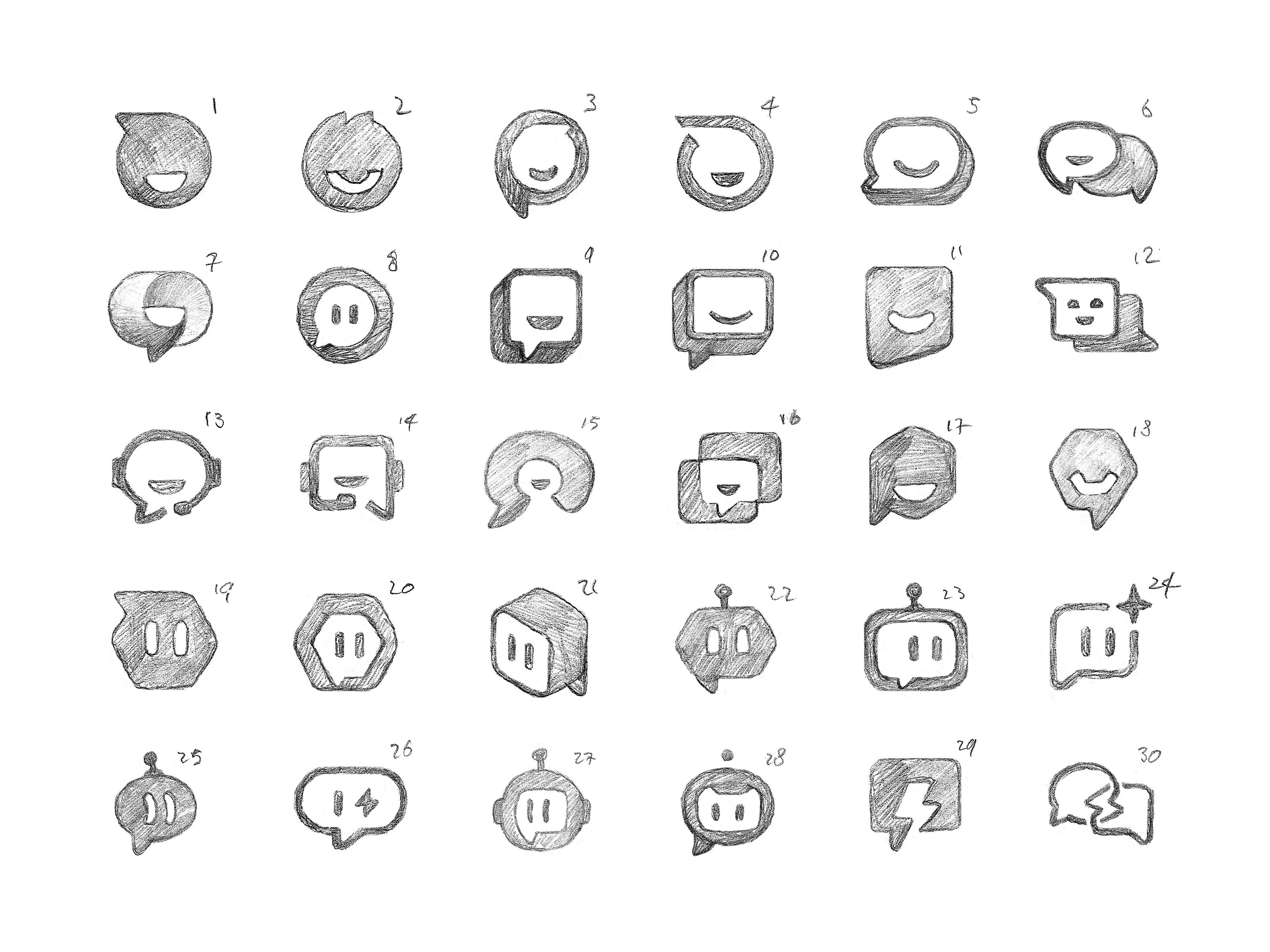 Example of Chat App - Two Pages of Sketches