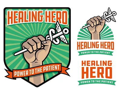 Healing Hero Corporate Identity design illustration logo vector