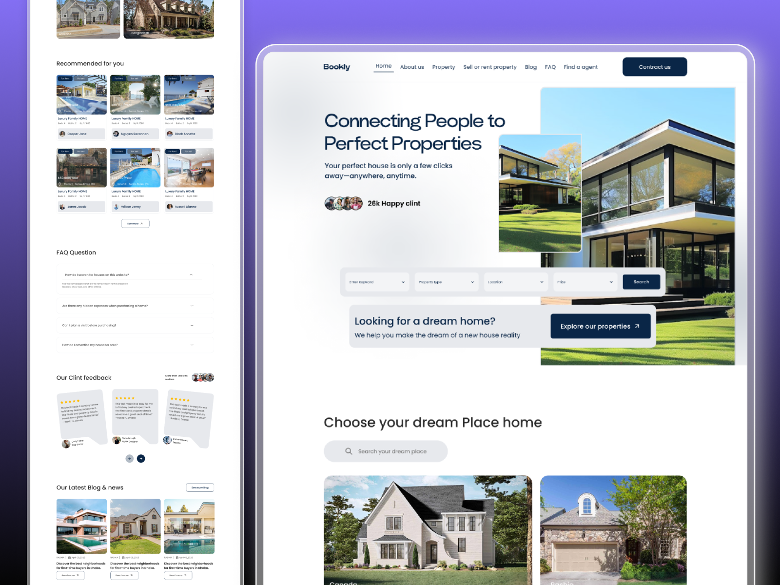 Real estate | Landing page animation landing page real estate landing page ui design website design