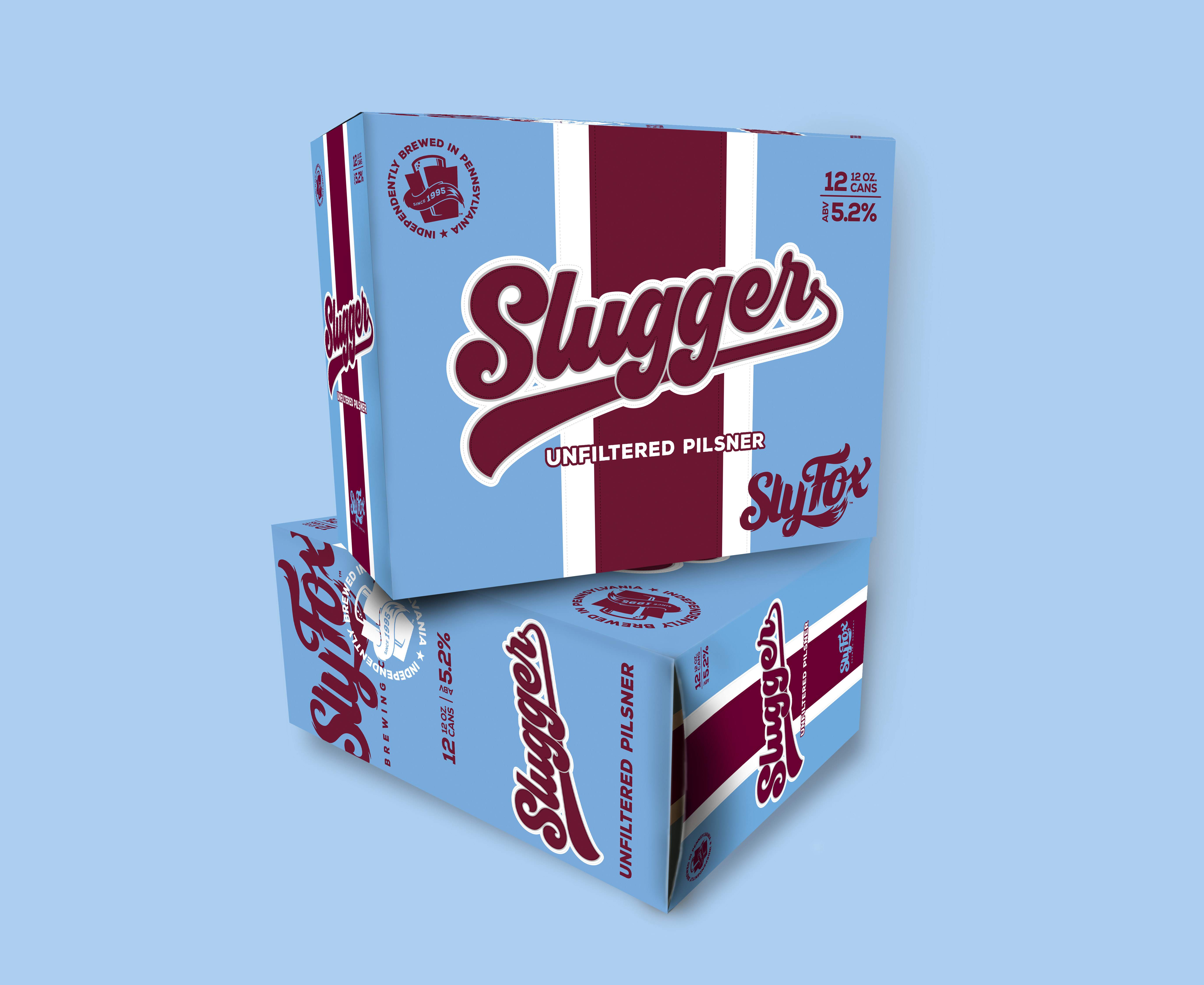 Slugger 12pk Beer Case Packaging 12 pack 12pk baseball beer branding brewery case craft beer craftbeer lettering pack packaging packaging design slugger type typography wordmark