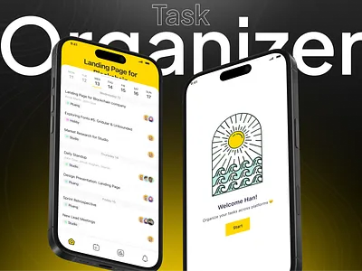 Task Organizer – Minimal Productivity App UI app interface calendar app clean design daily planner intuitive design light theme minimal app mobile app design mobile ui modern ui productivity app project management schedule planner task manager task tracker team collaboration time management user interface ux design work organizer