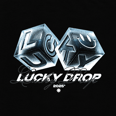 STREETWEAR 3D ICE DICE "Lucky" 2025 for sale archive design dice drip frozen graphic design grunge ice lucky print streetwear t shirt