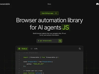 Browserable homepage design