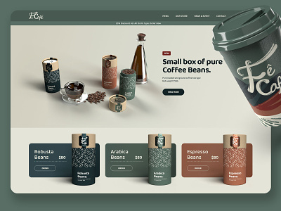 Coffee Web UI: Fê-Café 7design branding coffee design fe cafe graphic design identity template web ui web