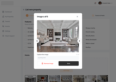 Adding Captions to an Image add caption add image captions caption design landing page mobile responsive mobile ui property listing flow ui design ui ux upload image web page
