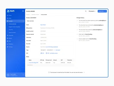 Locked invoice details page 🔐 activity feed b2b badges button design changelog dashboard dashboard design dropdown invoice locked notifications paddle saas table table ui