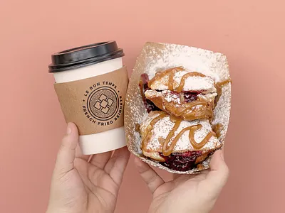 Le Bon Temps beignets branding cafe coffee dallas deep ellum design french illustration logo pattern symbol texas typography