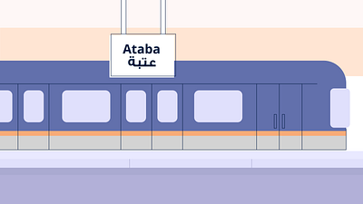 Cairo Metro arab arabic art cairo color design egypt frame illustration line metro motion graphics shot station still style train typography vector