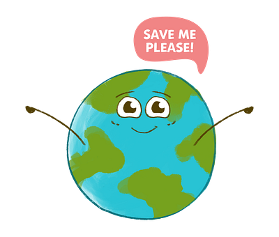 Earth art design digital earth environment global warming graphic design illustration kids love lovely painting safe save typography vector