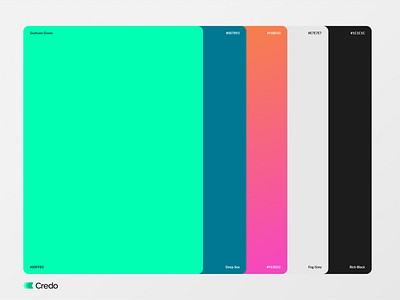 Brand Color Palette - Credo brand colors brand palette brand strategy branding color color branding color contrast color palette color scheme colorinspiration colorpsychology contrast design creative branding design graphic design logo neon colors trending colors ui visual colors