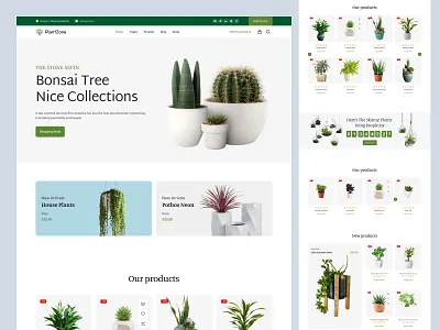 Plant Shop Landing Page ecommerce design figma design landing page design minimal design modern ui nature inspired pixelnaiem plant design plant lovers plant shop responsive ui shop landing page ui ux ux design web design website inspiration