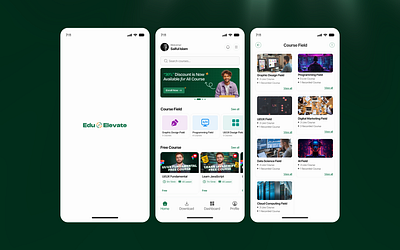 EduElevate - UI/UX for Edtech App app edtech app elearning app mobile app mobile app ui product design ui ui design uiux visual design wireframe