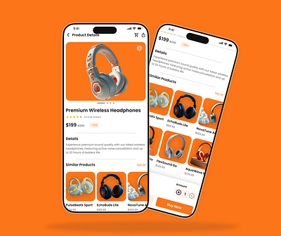 E-commerce Headphone Product Page UI. app design clean design e commerce app figma mobile app mobile app ui mobile ui mobile ux modern ui ui design ui inspiration uxui