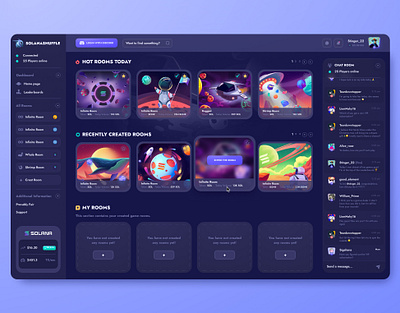 SOLANASHUFFLE: Home page betting blockchain casino crypto dashboard gambling game game interface illustration nft nft game p2e product design solana space ui uiux user interface web design wheel of fortune