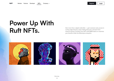 NFT Website Hero Section branding hero section nft ui website
